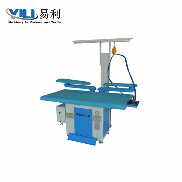Double buck vacuum ironing table inbuilt with steam generator(with Chimney and iron hanger) Double buck vacuum ironing table inbuilt with steam generator(with Chimney and iron hanger)