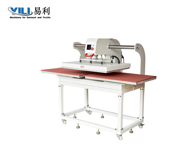 Pneumatic double station heat transfer machine